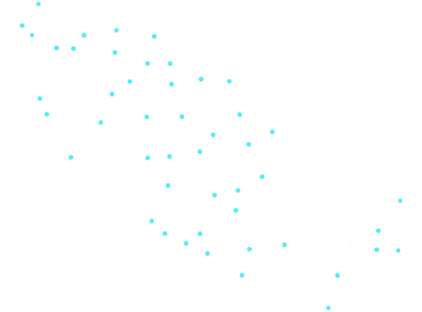 Mapa ilustrativo de la red multicarrier de AZNET en México, tomado del brochure corporativo.